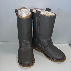 Elephantito Girls Size 1 Gray Leather Boots